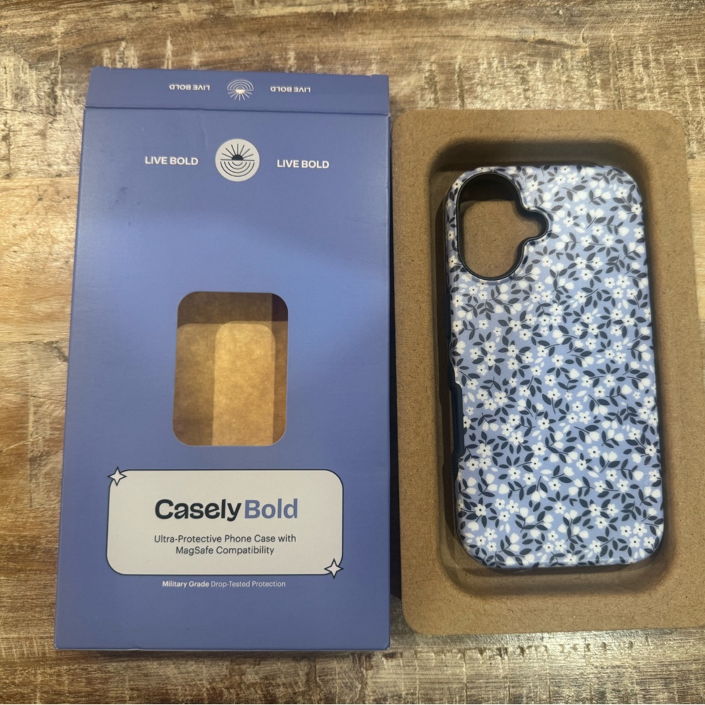 Bold Floral Phone Case in Light Blue -